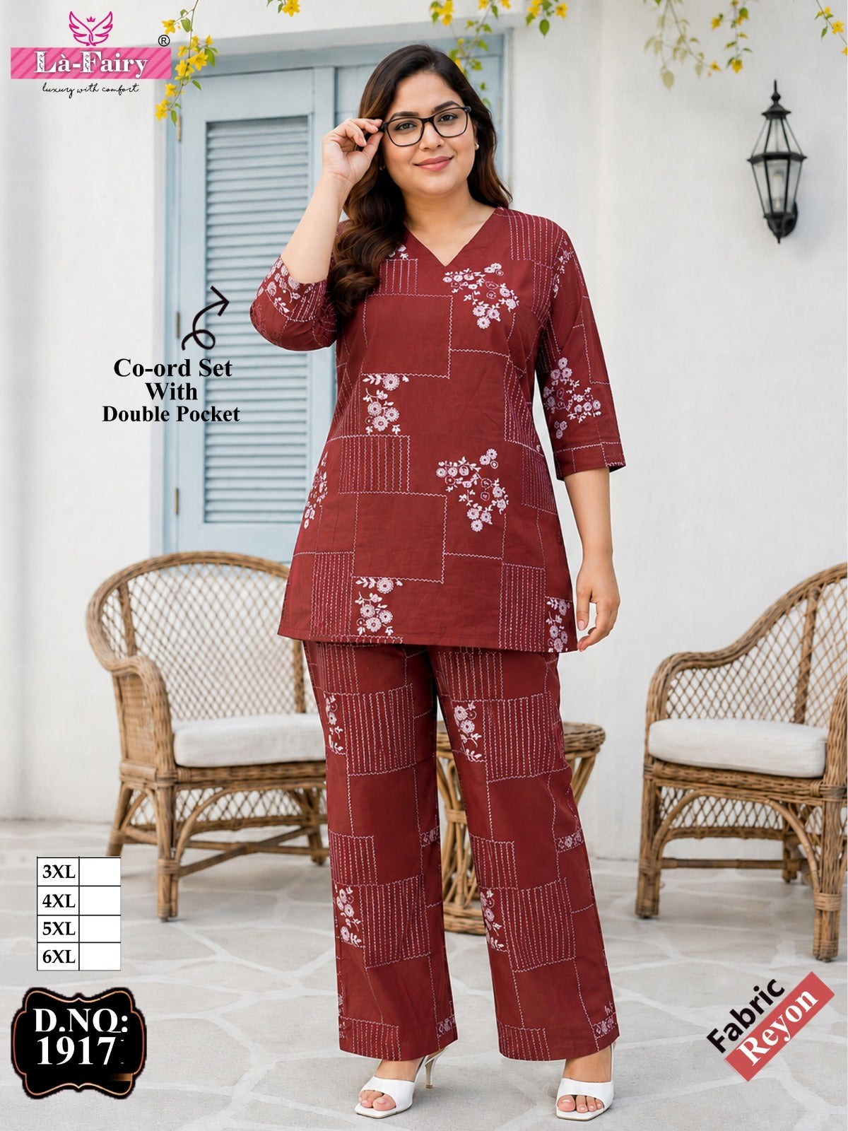 Design 1917 Plus Size La Fairy Reyon Co Ord Set Manufacturer Ahmedabad