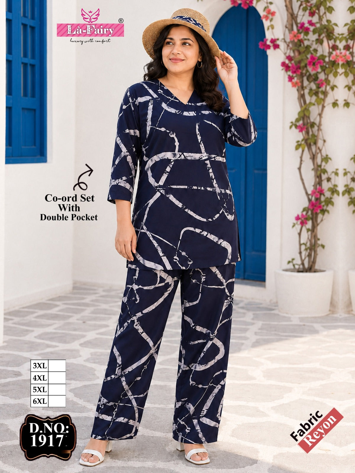 Design 1917 Plus Size La Fairy Reyon Co Ord Set Manufacturer Ahmedabad