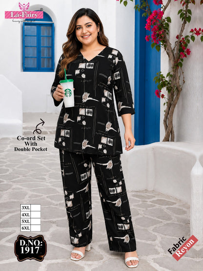 Design 1917 Plus Size La Fairy Reyon Co Ord Set Manufacturer Ahmedabad