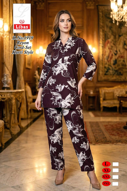 Design 1919 Libas Amiti Reyon Co Ord Set Supplier Ahmedabad