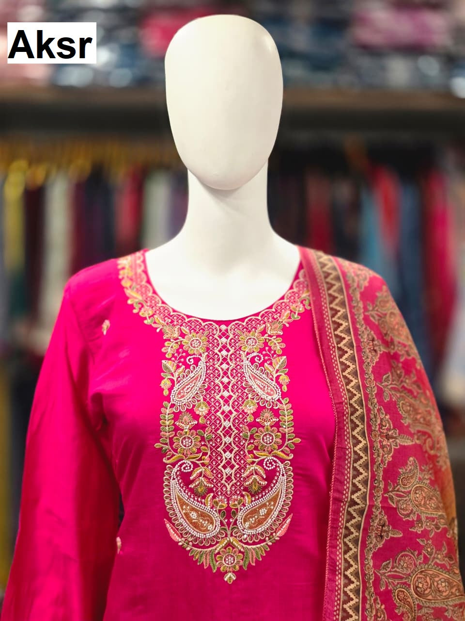 Design 192-193 Aksr Roman Silk Readymade Pant Style Suits Manufacturer Ahmedabad