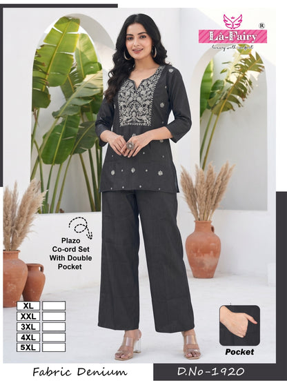 Design 1920 La Fairy Denim Co Ord Set Manufacturer India