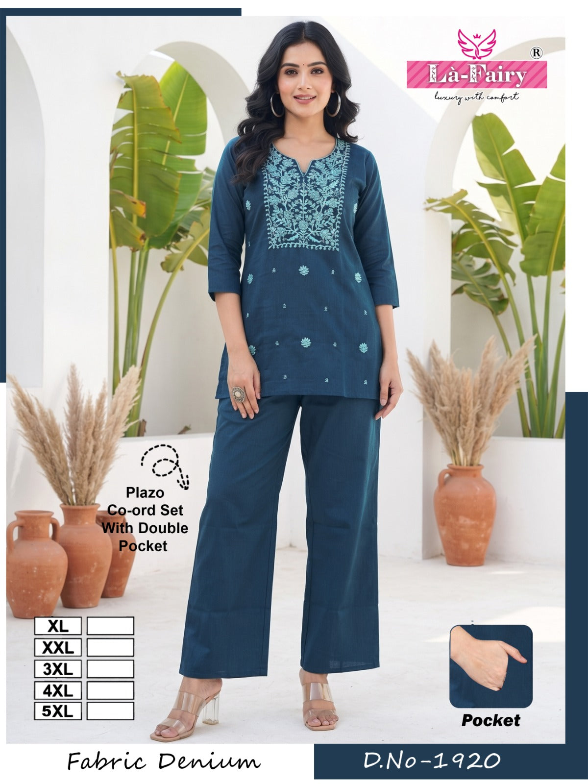Design 1920 La Fairy Denim Co Ord Set Manufacturer India