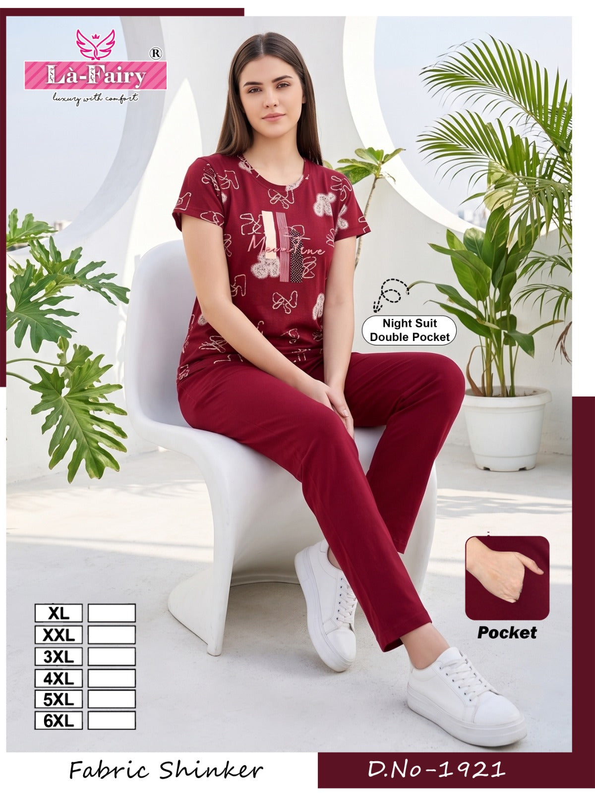 Design 1921 Mix-Match La Fairy Sinker Pyjama Night Suits Exporter Gujarat