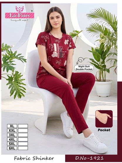Design 1921 Mix-Match La Fairy Sinker Pyjama Night Suits Exporter Gujarat