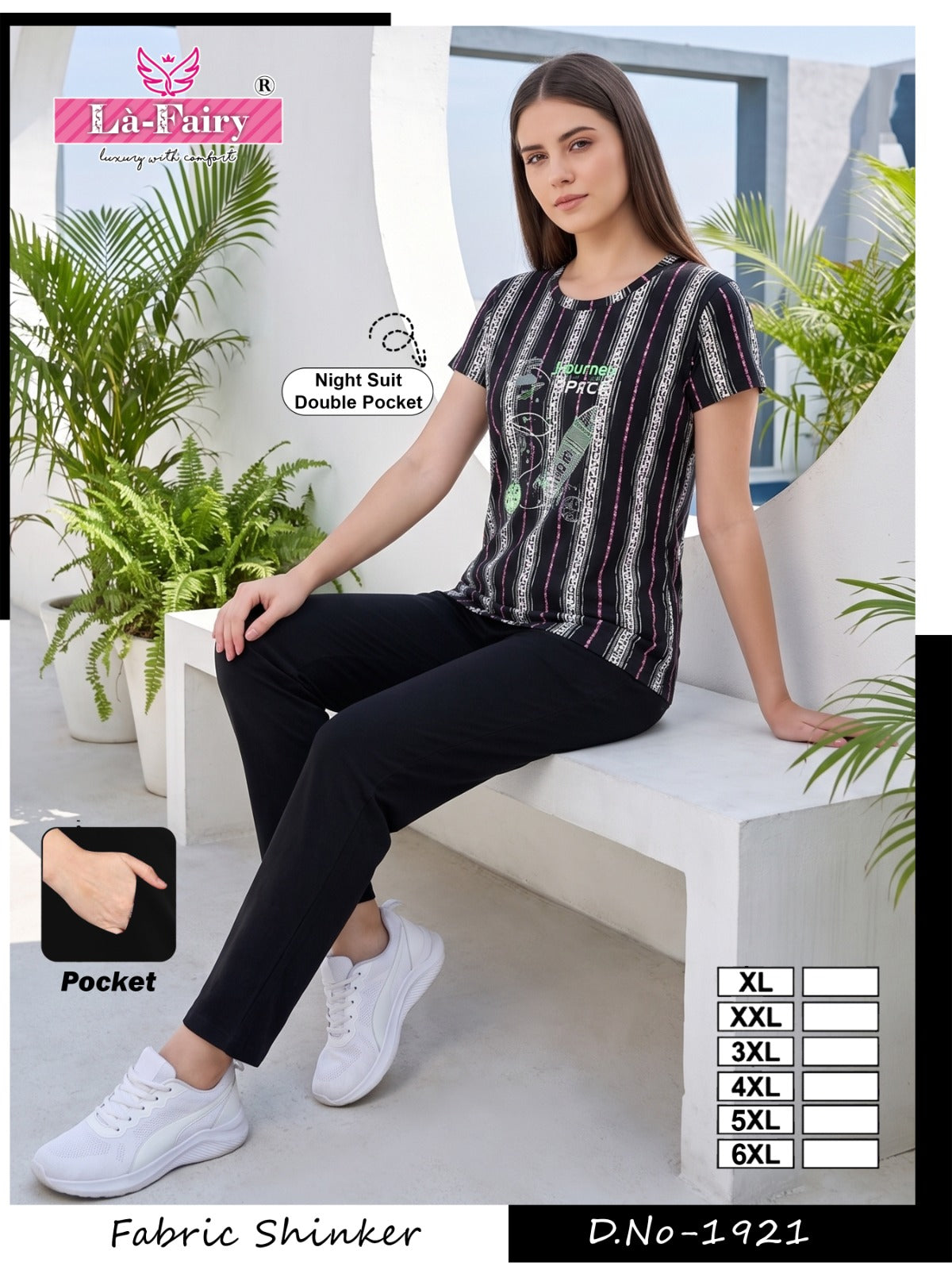 Design 1921 Mix-Match La Fairy Sinker Pyjama Night Suits Exporter Gujarat