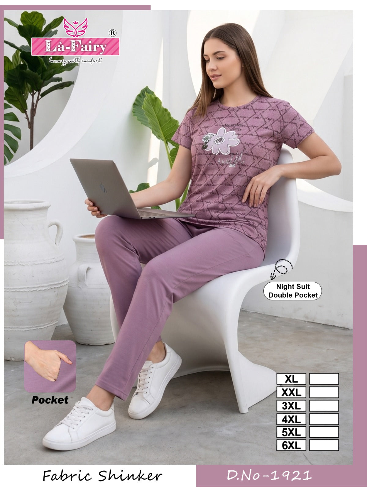 Design 1921 Mix-Match La Fairy Sinker Pyjama Night Suits Exporter Gujarat