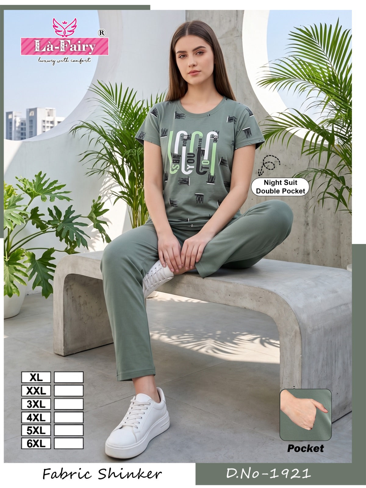 Design 1921 Mix-Match La Fairy Sinker Pyjama Night Suits Exporter Gujarat