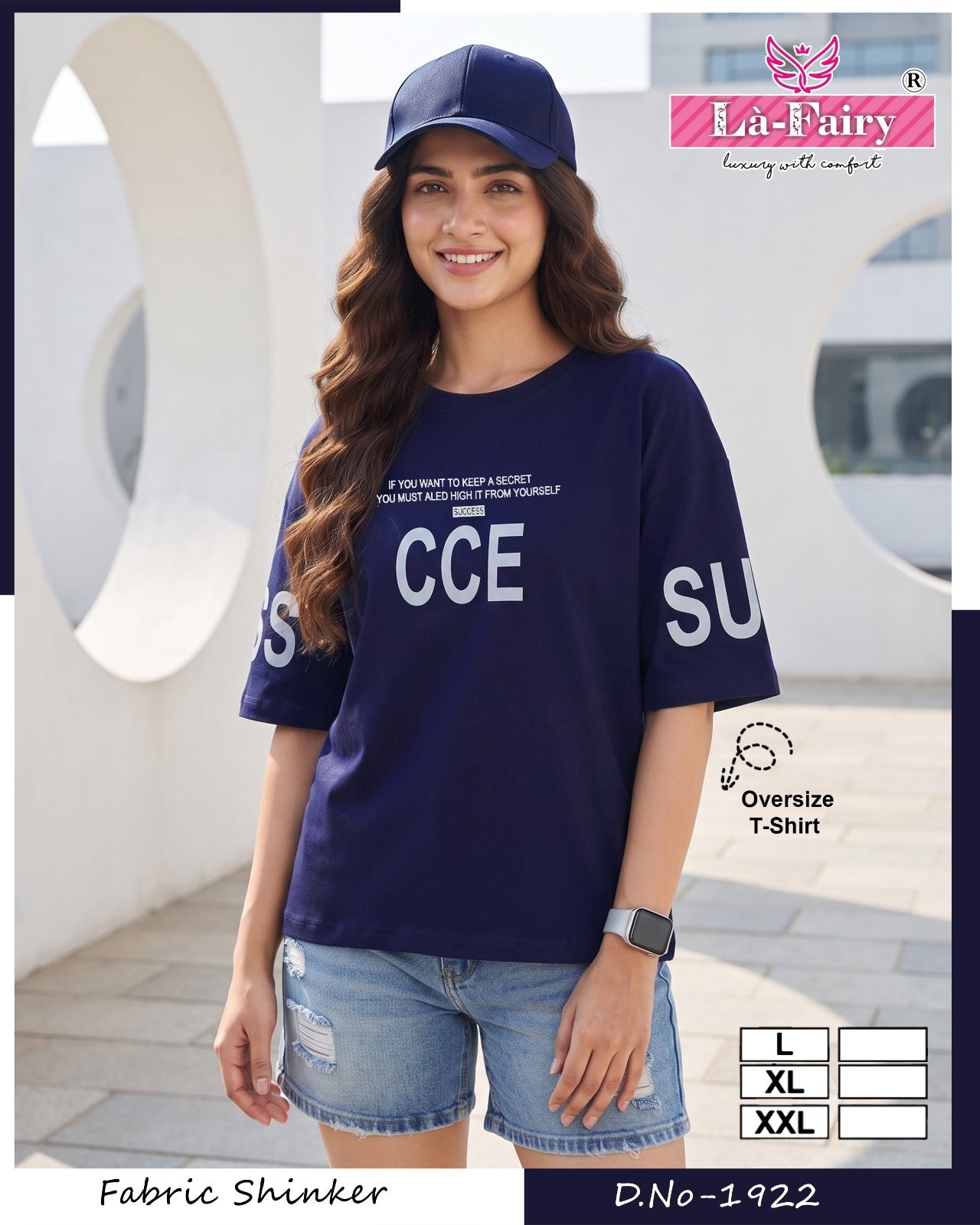Design 1922 Baggy La Fairy Hosiery Women Oversized Tshirt Supplier Gujarat