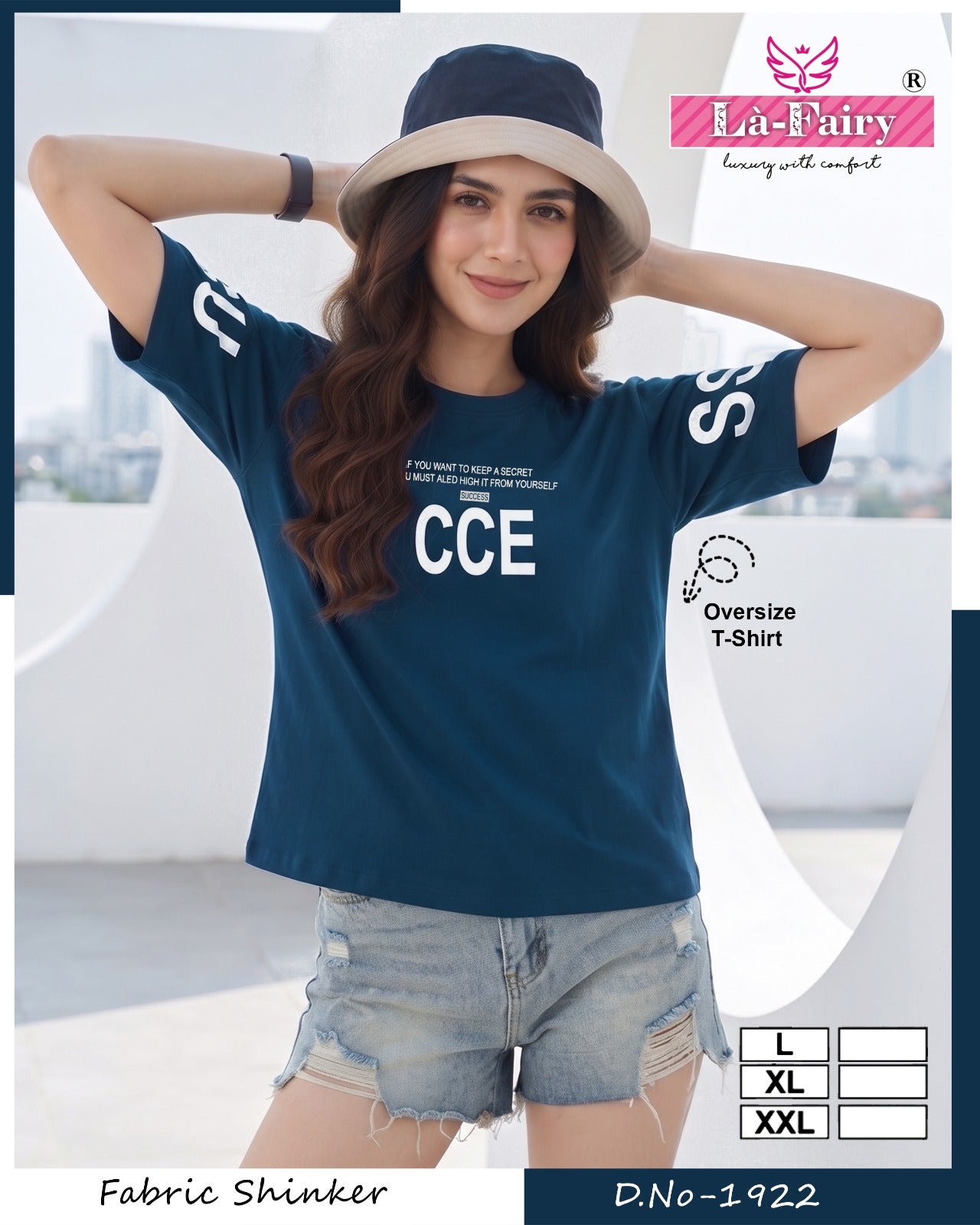 Design 1922 Baggy La Fairy Hosiery Women Oversized Tshirt Supplier Gujarat