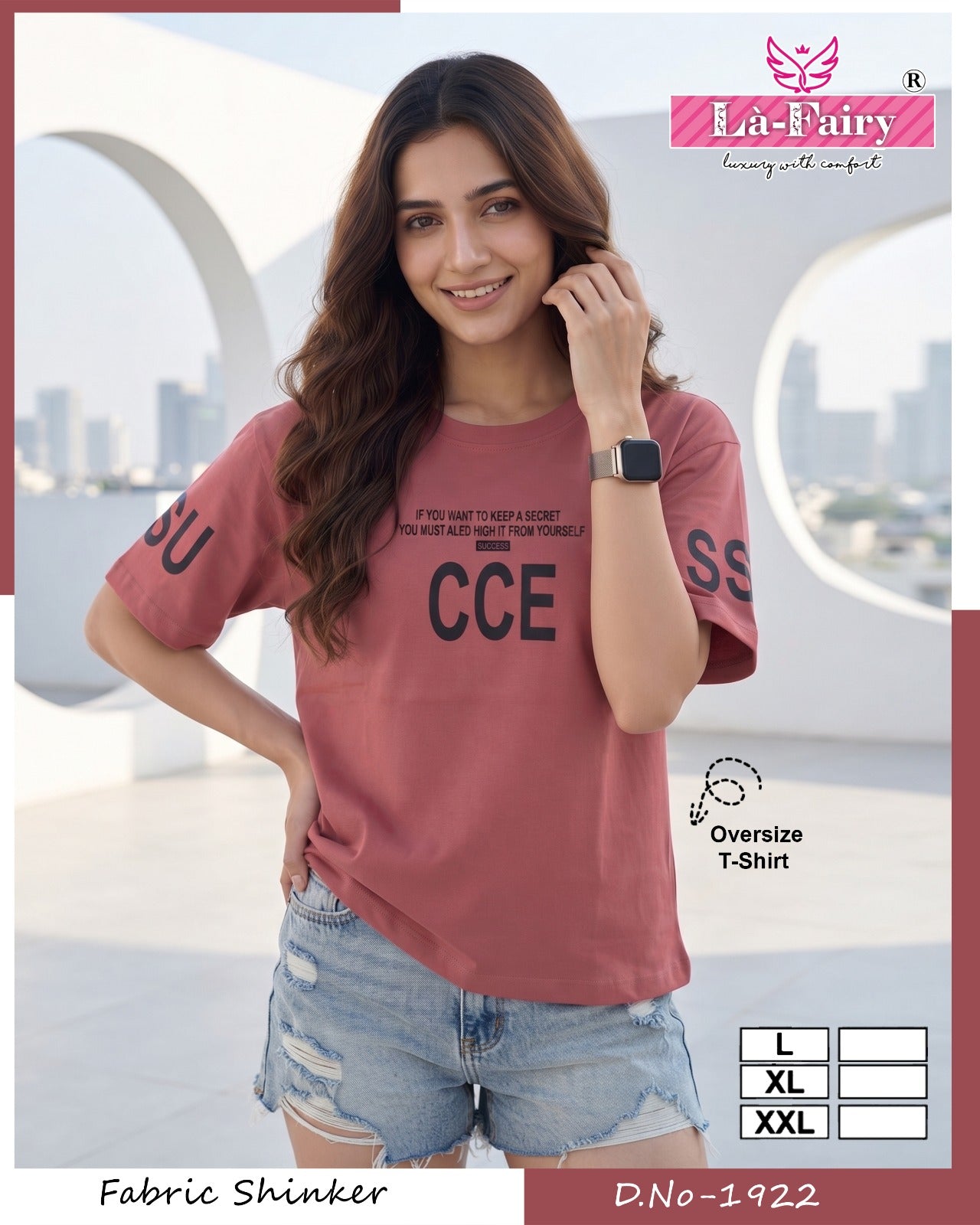 Design 1922 Baggy La Fairy Hosiery Women Oversized Tshirt Supplier Gujarat