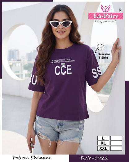 Design 1922 Baggy La Fairy Hosiery Women Oversized Tshirt Supplier Gujarat