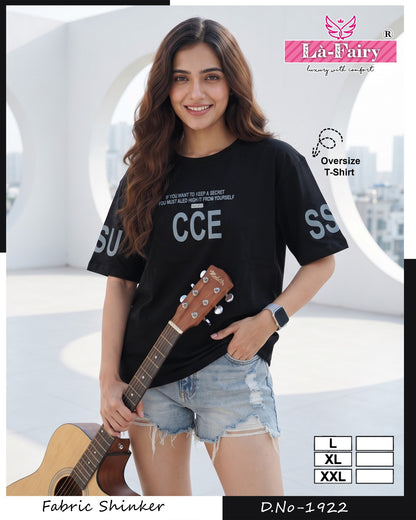 Design 1922 Baggy La Fairy Hosiery Women Oversized Tshirt Supplier Gujarat