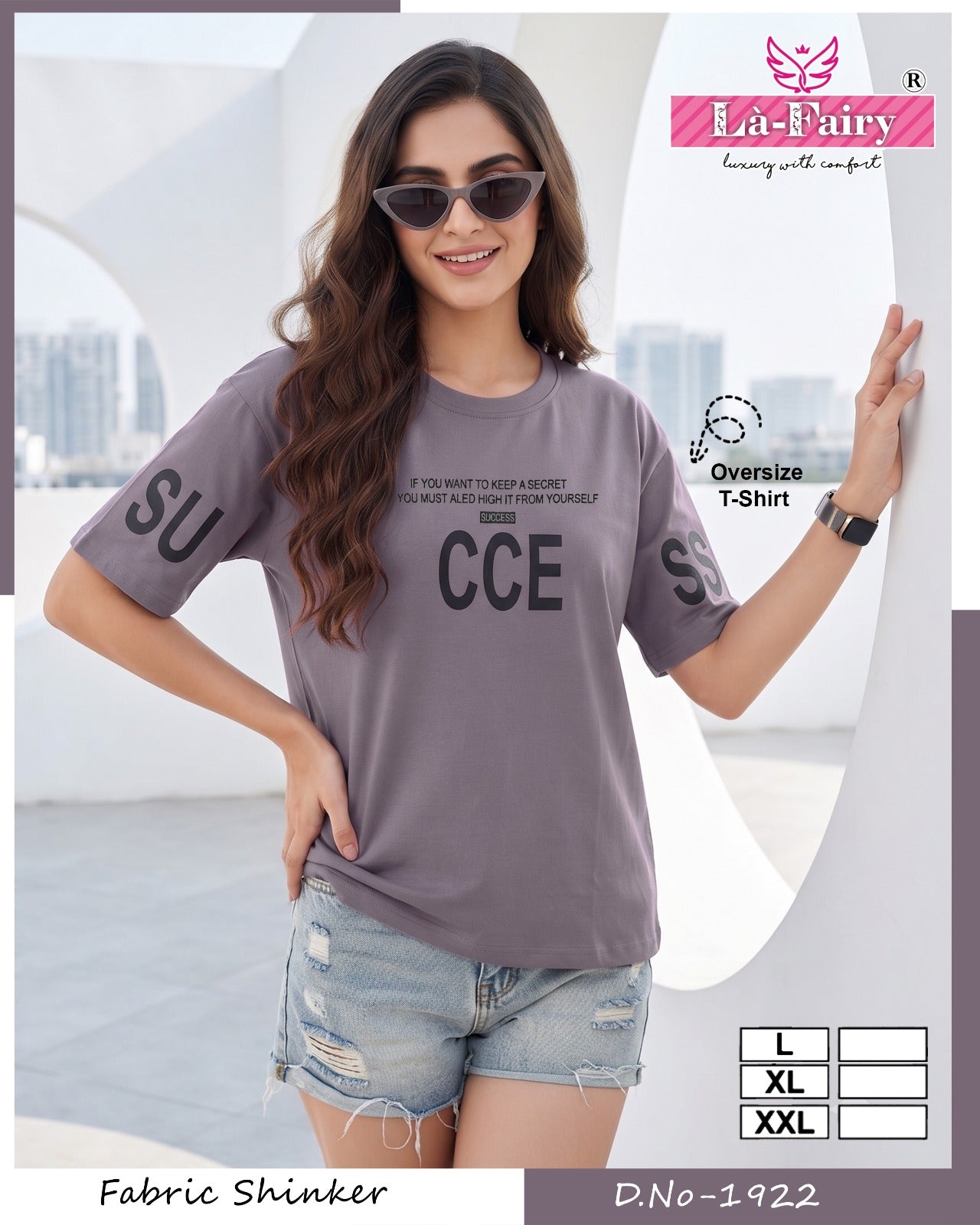 Design 1922 Baggy La Fairy Hosiery Women Oversized Tshirt Supplier Gujarat
