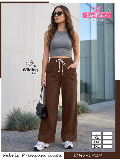 Design 1929 Wide Leg La Fairy Linen Women Pants Manufacturer