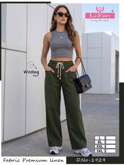 Design 1929 Wide Leg La Fairy Linen Women Pants Manufacturer