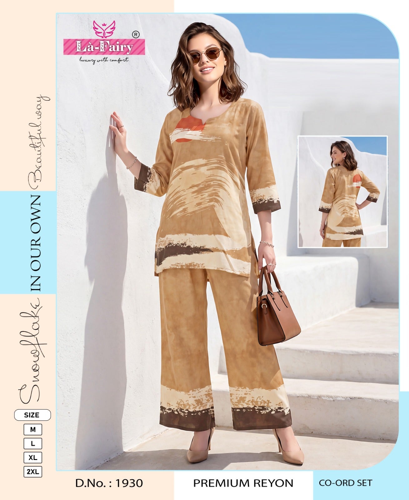 Design 1930 Rainbow La Fairy Reyon Co Ord Set Wholesaler Ahmedabad