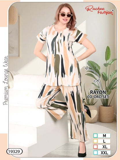 Design 19326-19333 Ruchee Fashion Rayon Co Ord Set Manufacturer Ahmedabad