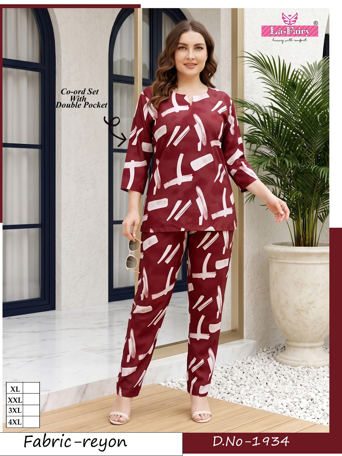 Design 1934 Plus Size La Fairy Reyon Co Ord Set Manufacturer Ahmedabad