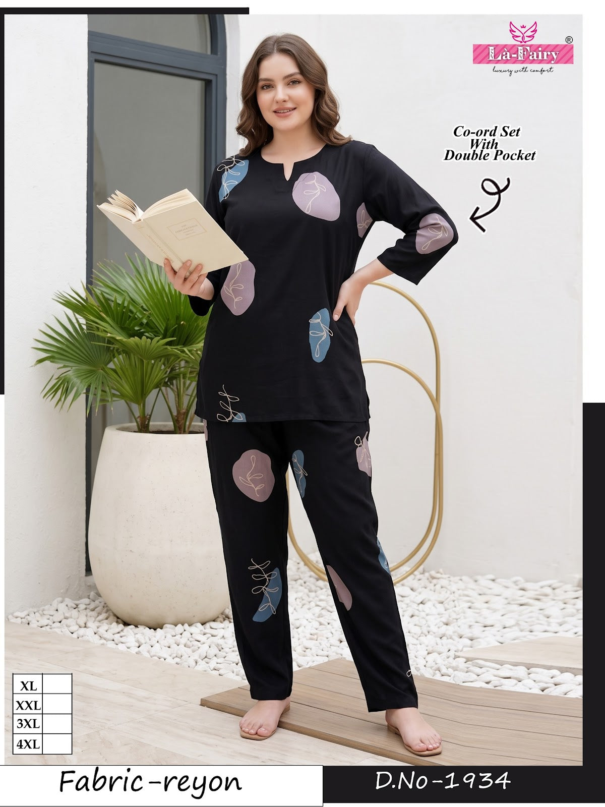 Design 1934 Plus Size La Fairy Reyon Co Ord Set Manufacturer Ahmedabad