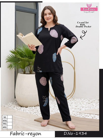 Design 1934 Plus Size La Fairy Reyon Co Ord Set Manufacturer Ahmedabad