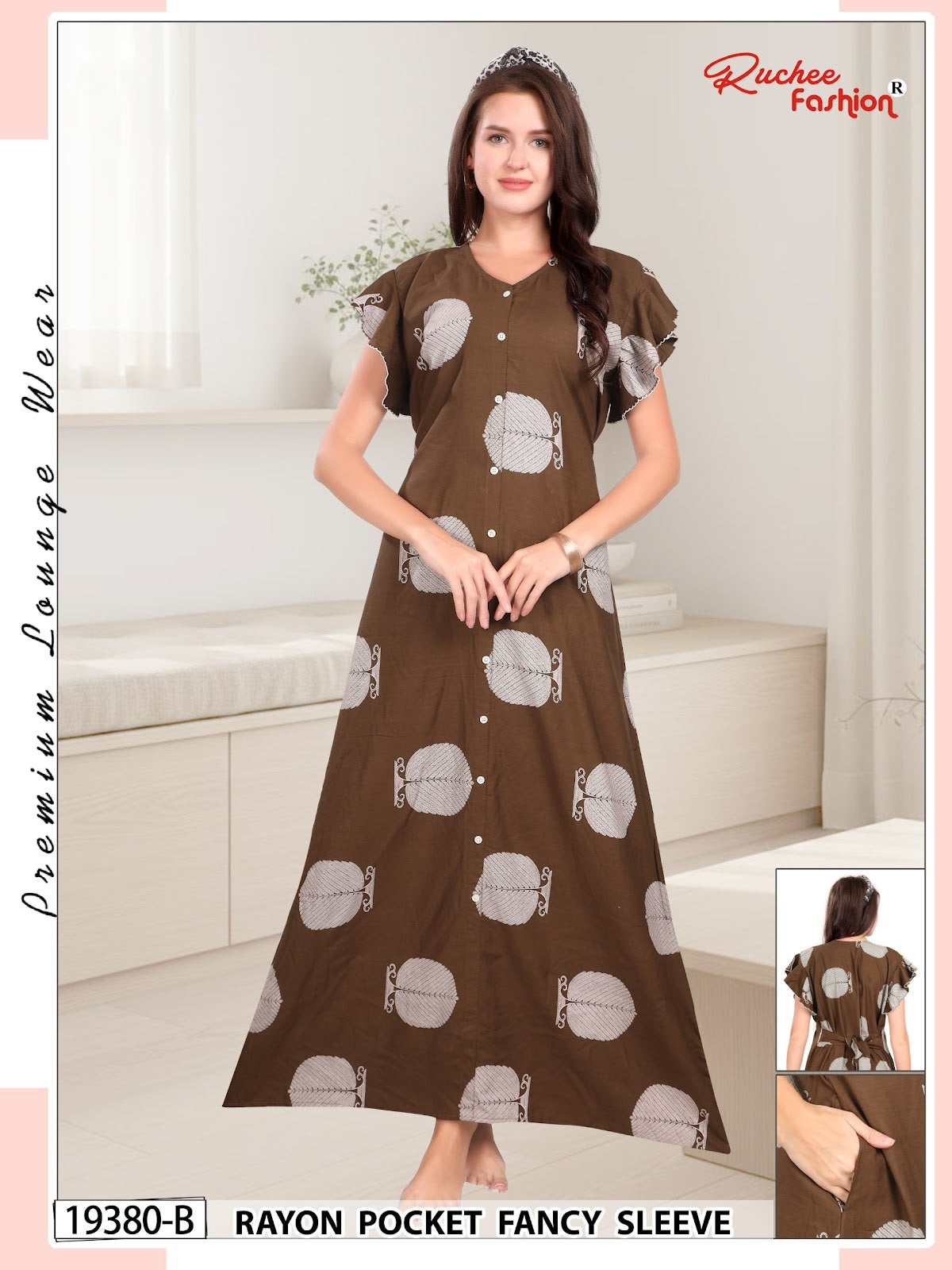 Design 19378-19380 Ruchee Fashion Rayon Night Gowns Manufacturer Gujarat