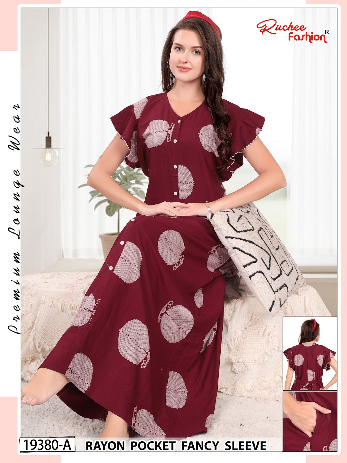 Design 19378-19380 Ruchee Fashion Rayon Night Gowns Manufacturer Gujarat