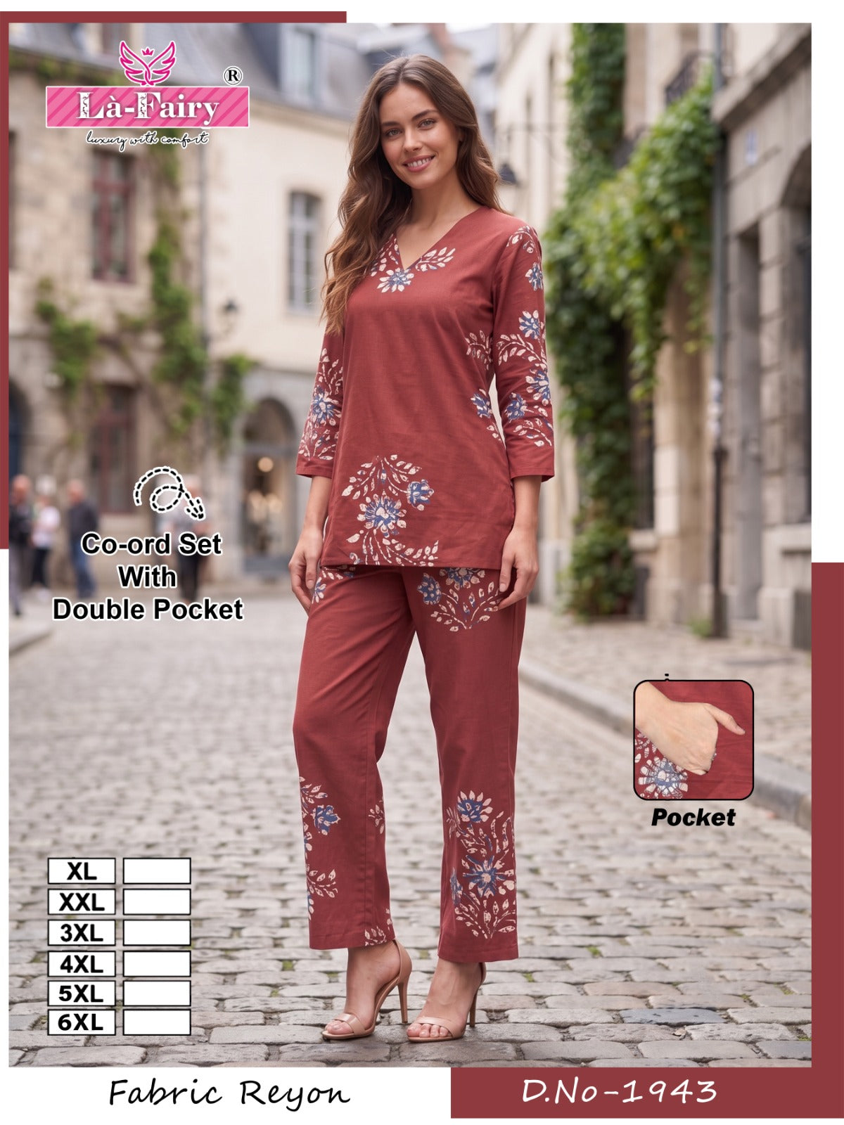 Design 1943 La Fairy Reyon Co Ord Set Supplier Gujarat