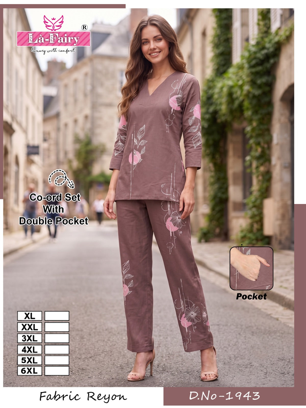 Design 1943 La Fairy Reyon Co Ord Set Supplier Gujarat
