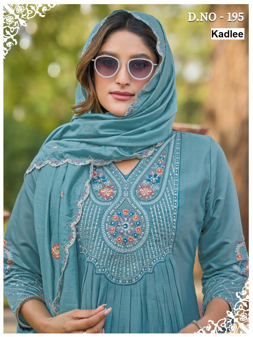 Design 195-196 Kadlee Chanderi Readymade Plazzo Style Suits Supplier Ahmedabad