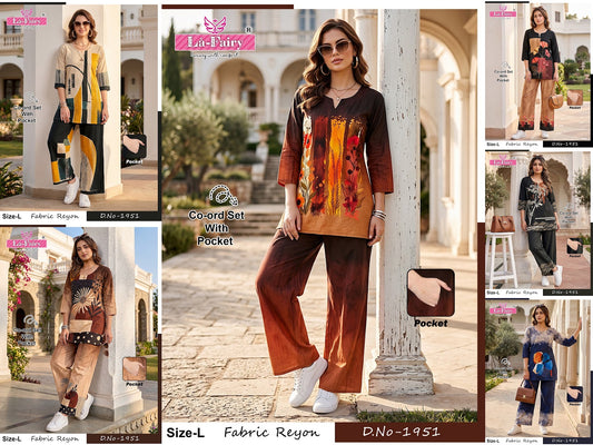 Design 1951 La Fairy Reyon Co Ord Set Wholesale Rate