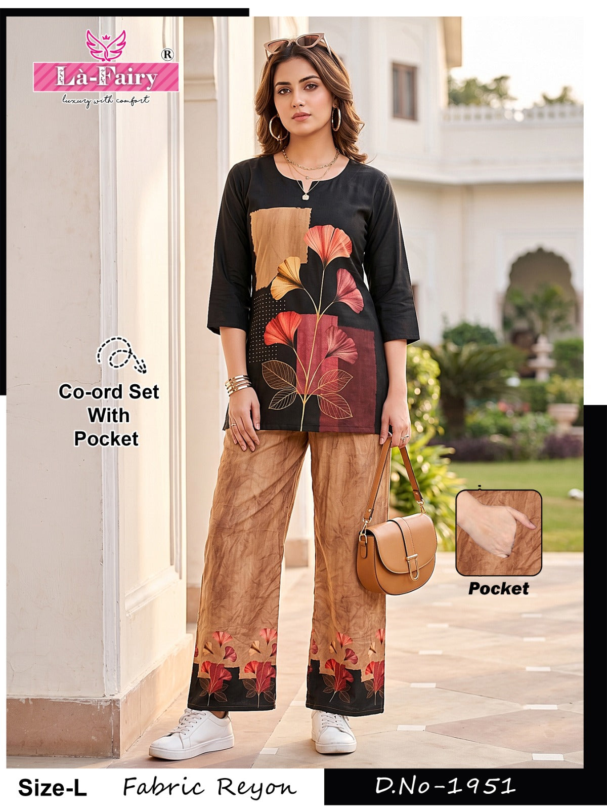 Design 1951 La Fairy Reyon Co Ord Set Wholesale Rate