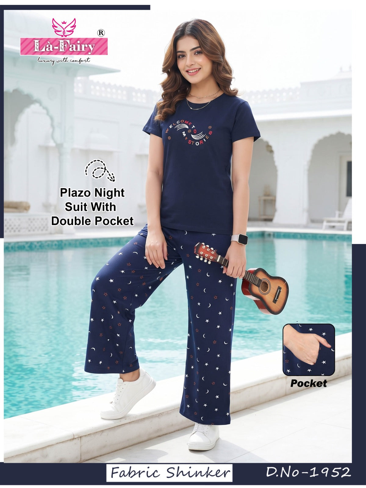 Design 1952 La Fairy Sincker Plazzo Night Suits Supplier Gujarat