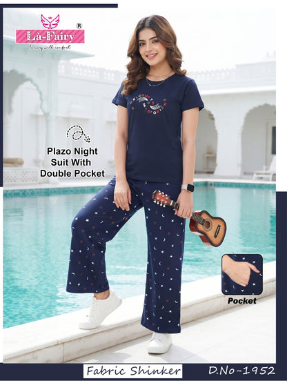 Design 1952 La Fairy Sincker Plazzo Night Suits Supplier Gujarat