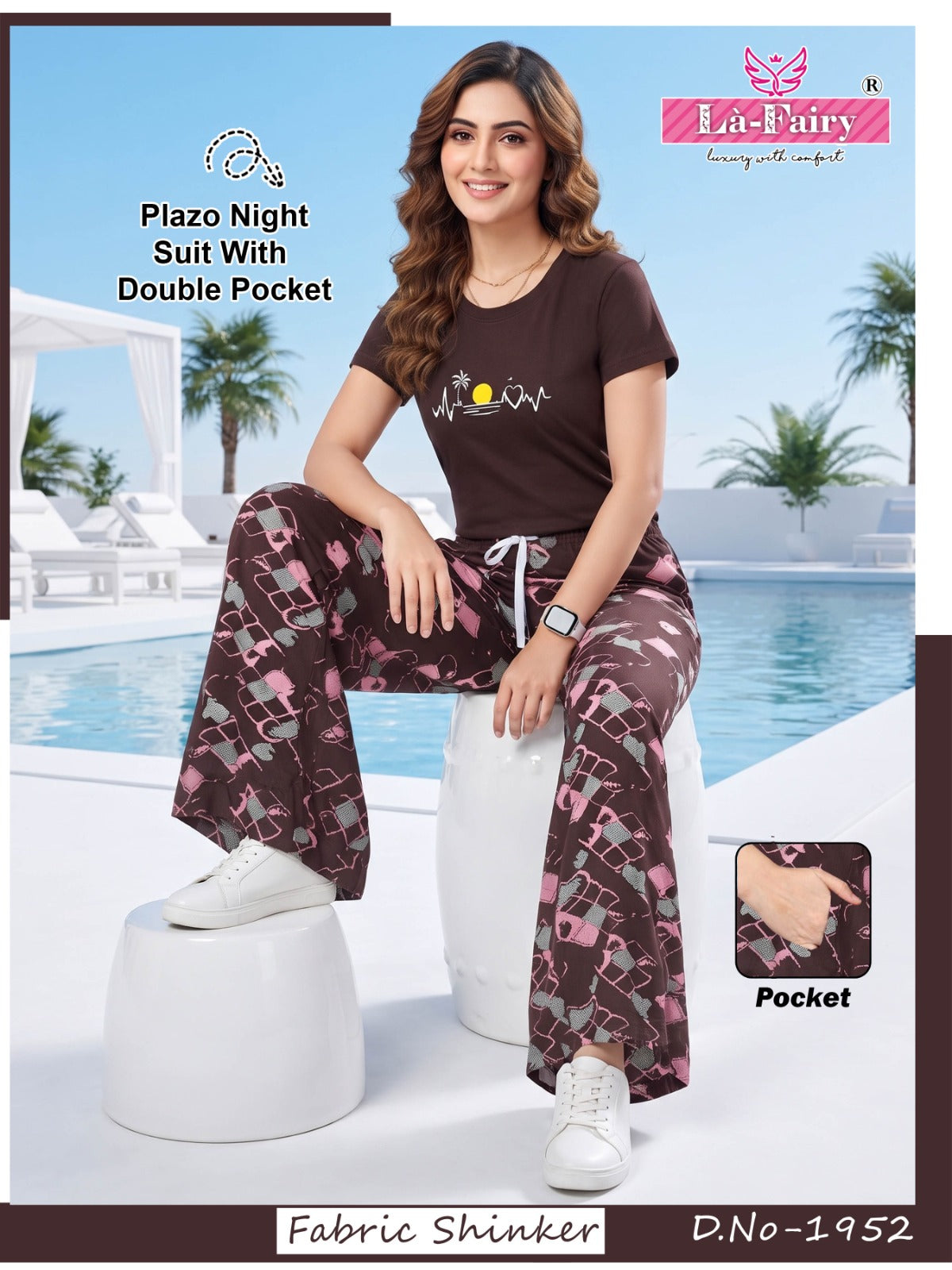 Design 1952 La Fairy Sincker Plazzo Night Suits Supplier Gujarat