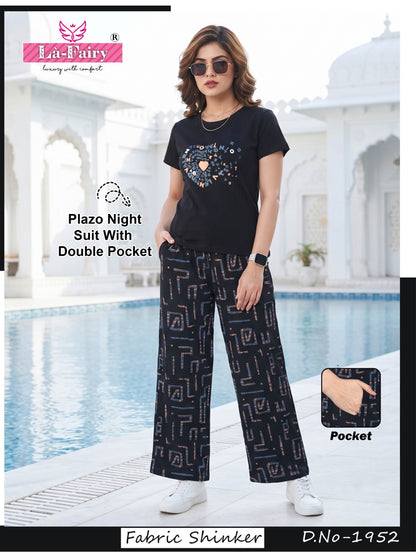 Design 1952 La Fairy Sincker Plazzo Night Suits Supplier Gujarat