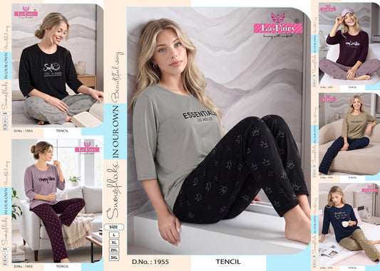 Design 1955 La Fairy Tencil Pyjama Night Suits Wholesaler India