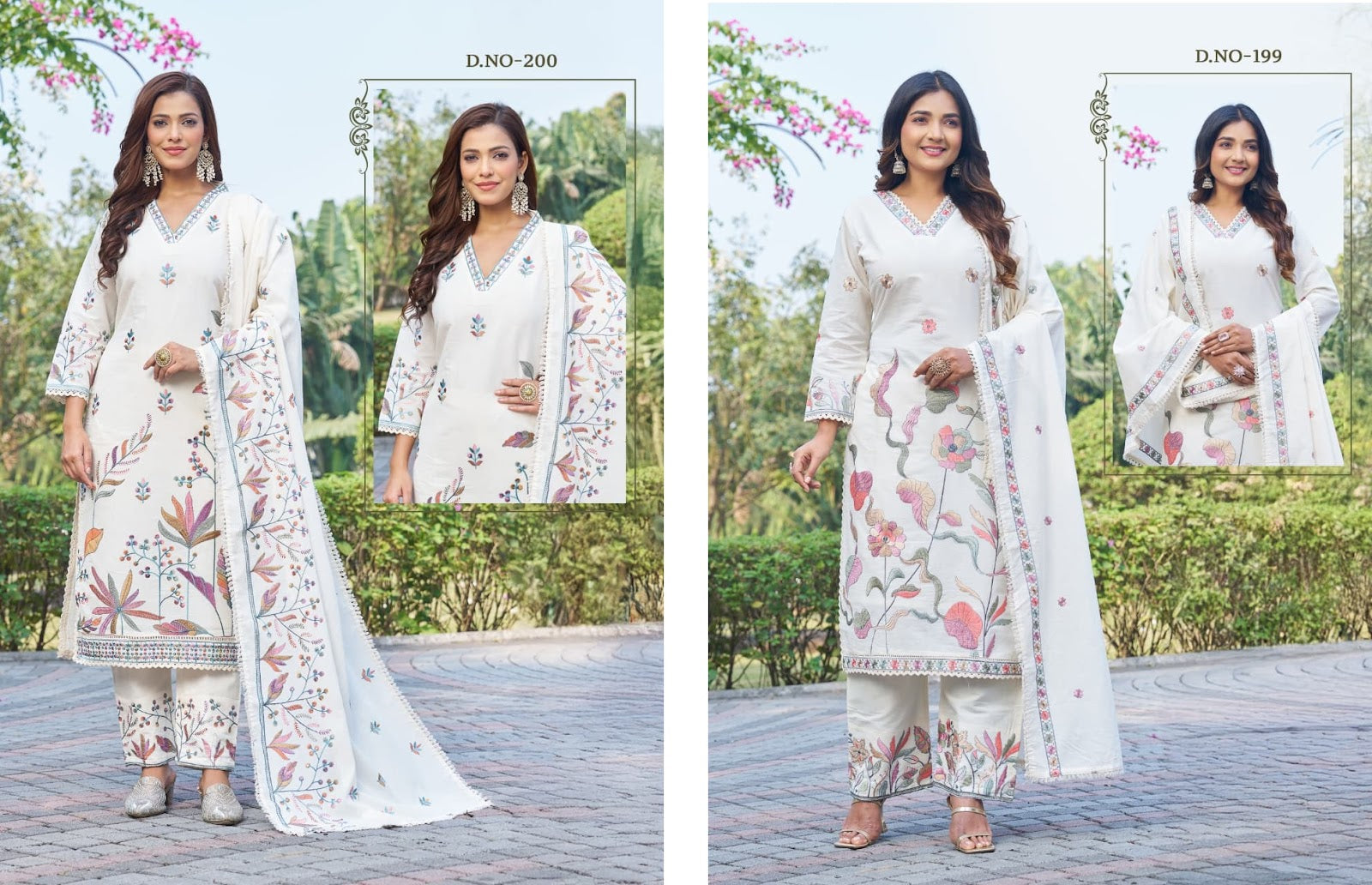 Design 199-200 Kadlee Pure Cotton Readymade Pant Style Suits Wholesaler India