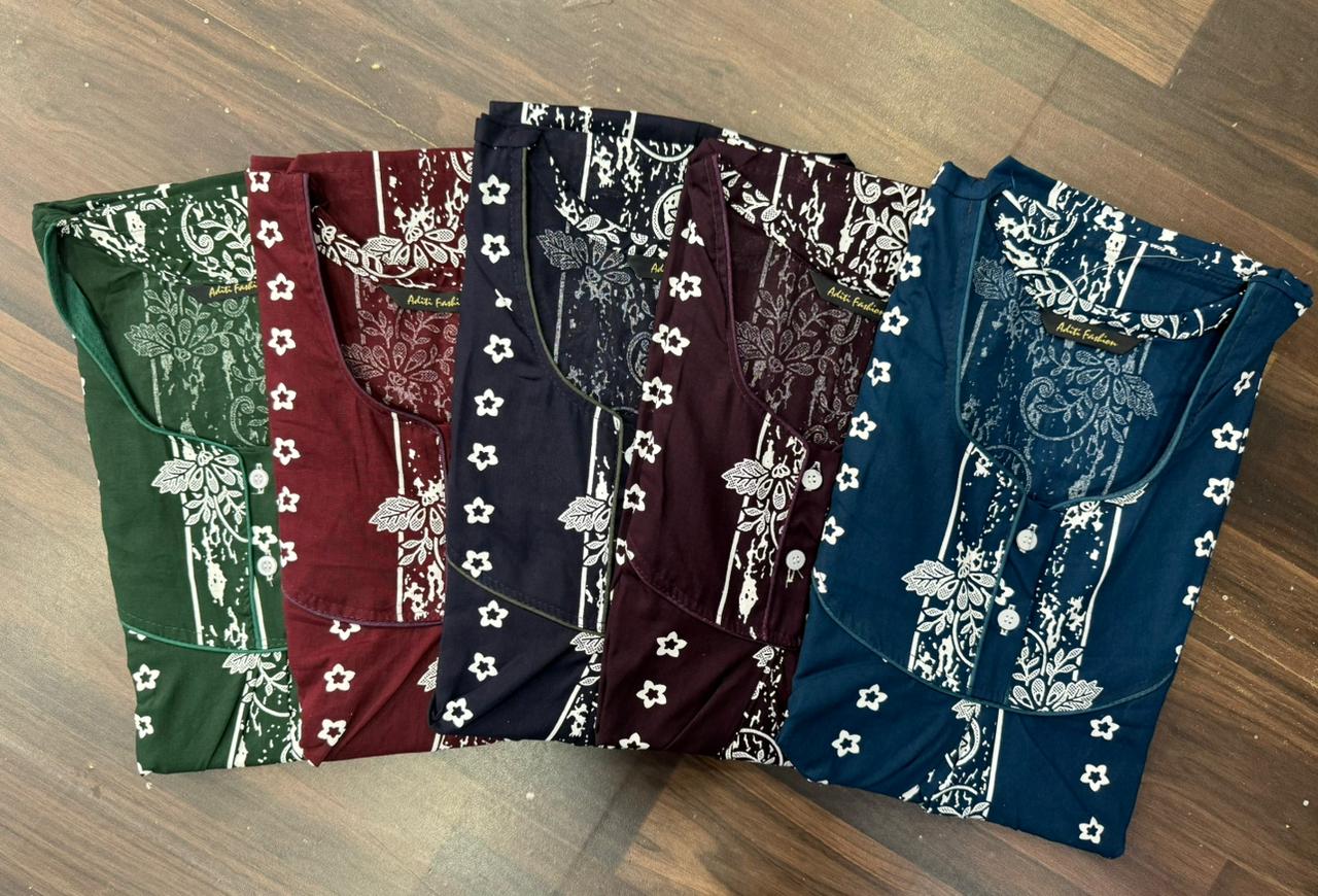Design 1 Adit Rajwadi Night Gowns Wholesaler India