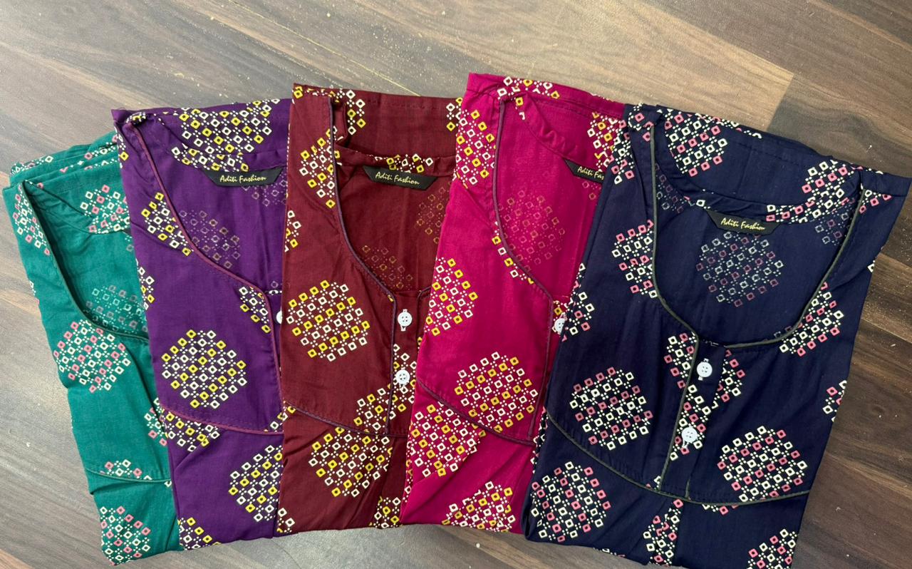 Design 1 Adit Rajwadi Night Gowns Wholesaler India