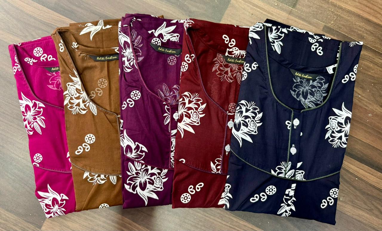 Design 1 Adit Rajwadi Night Gowns Wholesaler India