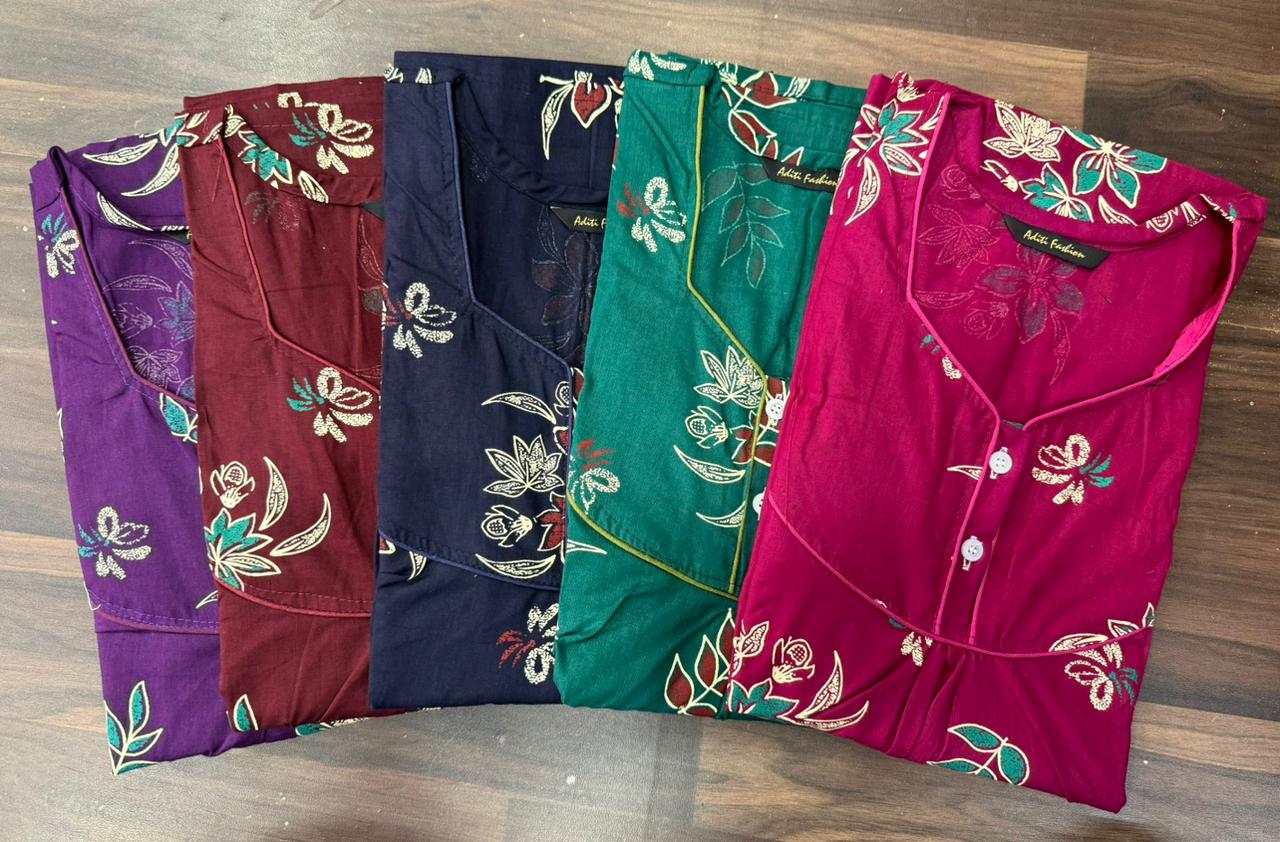 Design 1 Adit Rajwadi Night Gowns Wholesaler India