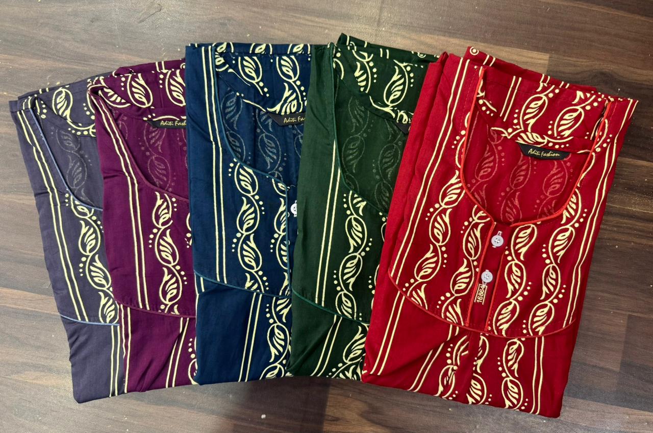 Design 1 Adit Rajwadi Night Gowns Wholesaler India