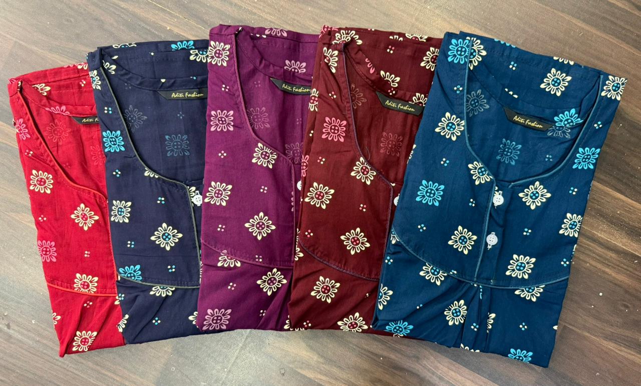 Design 1 Adit Rajwadi Night Gowns Wholesaler India