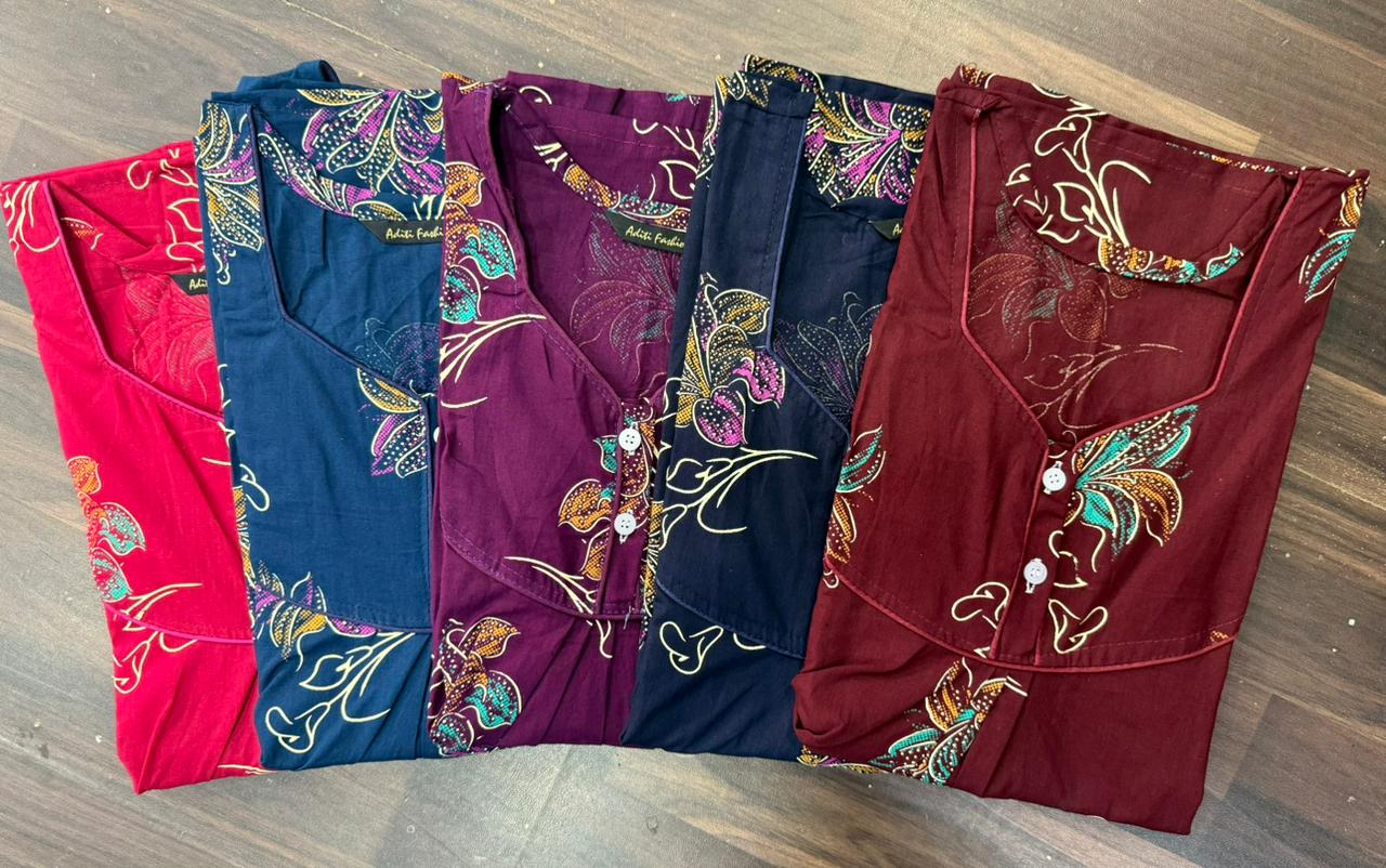 Design 1 Adit Rajwadi Night Gowns Wholesaler India