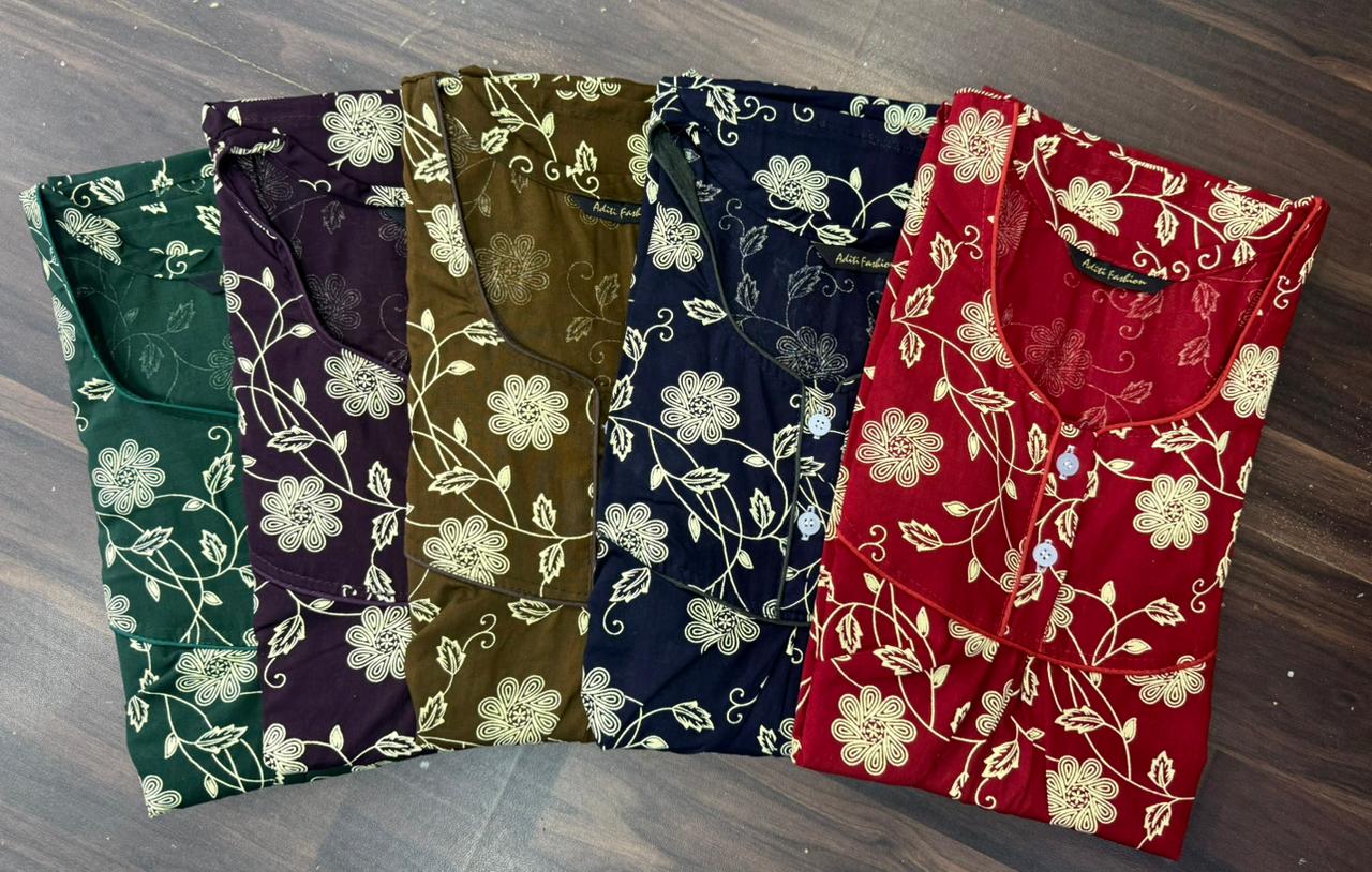 Design 1 Adit Rajwadi Night Gowns Wholesaler India