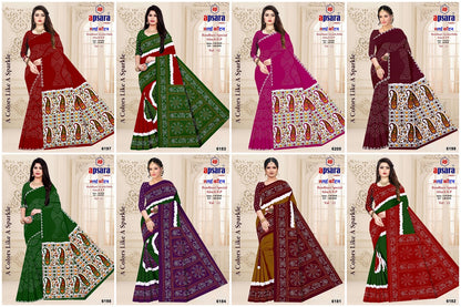 Design 1 Apsara Print Cotton Sarees Manufacturer Ahmedabad