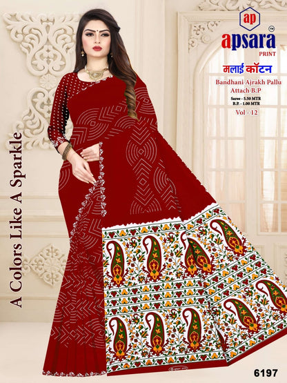 Design 1 Apsara Print Cotton Sarees Manufacturer Ahmedabad