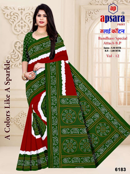Design 1 Apsara Print Cotton Sarees Manufacturer Ahmedabad