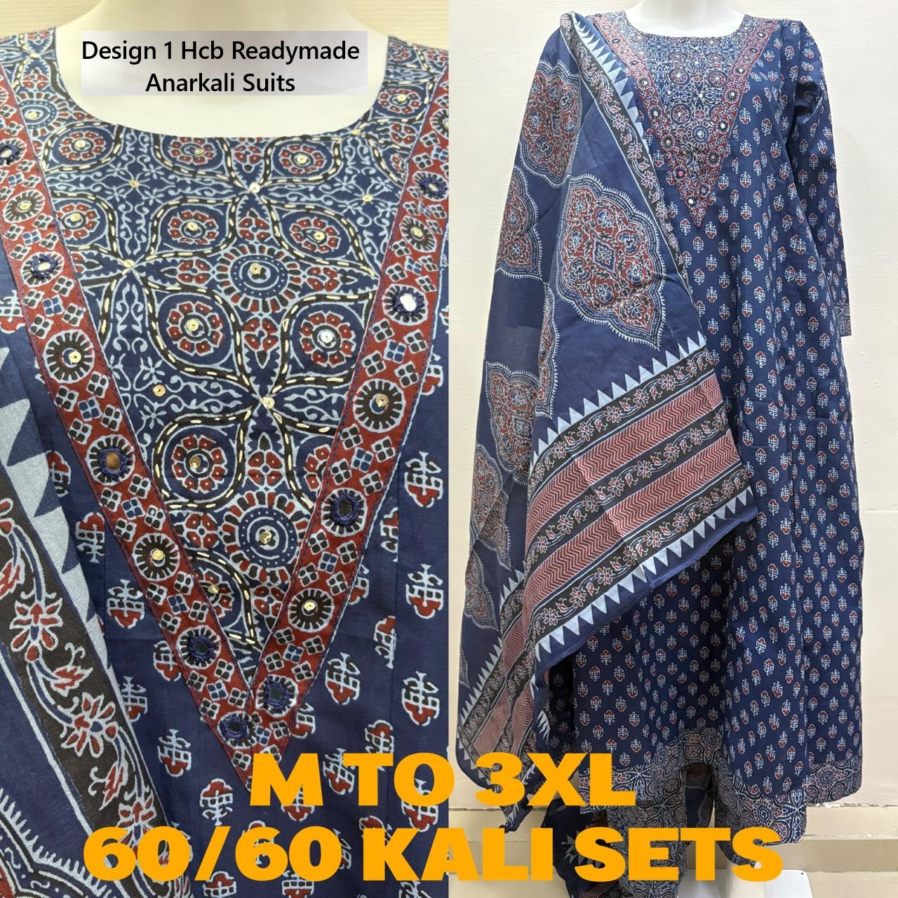 Design 1 Hcb Cotton Cambric Readymade Anarkali Suits Manufacturer